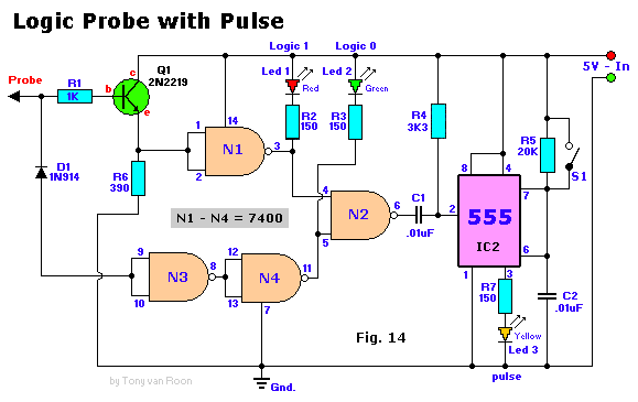 555 Logic Probe 
with Pulse